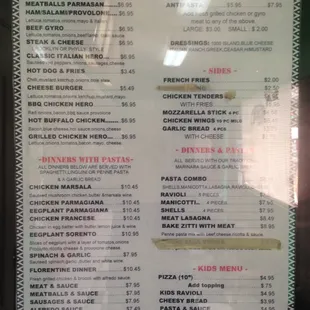 menu