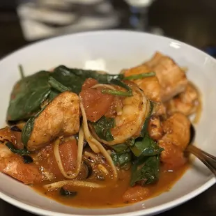 Spicy Salmon &amp; prawns pasta