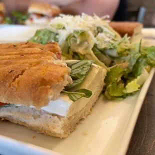 a close up of a sandwich on a plate