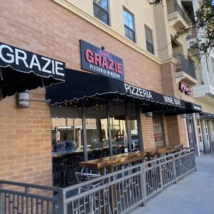 Exterior showing one of the outside dining areas