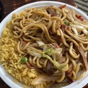 Lo mien and rice( chicken )