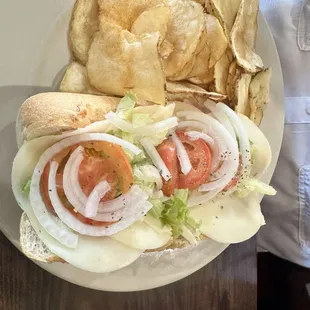 Italian sub with homemade chips