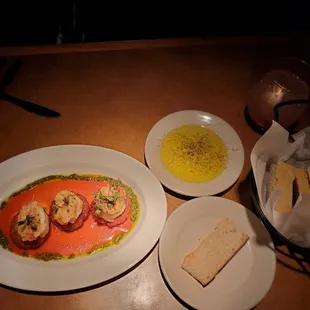 Shrimp and rice ball appetizer