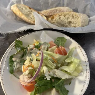 Salad and bread