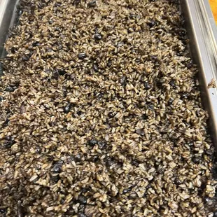 a pan of granola