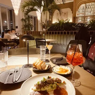 Lamb Kofta and Whipped Feta Drinks - Seaside Spritz and Golden hour