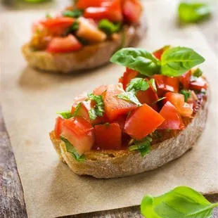 The classic Bruschetta on Cibo's own house made bread.