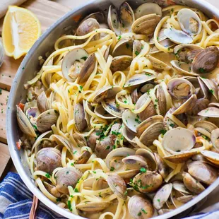 Linguini and clams served every Friday