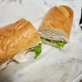 a sandwich cut in half