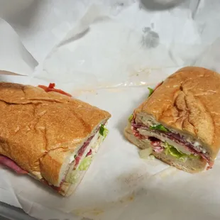 a cut in half sandwich