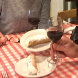 Cannoli goes very well with red wine!