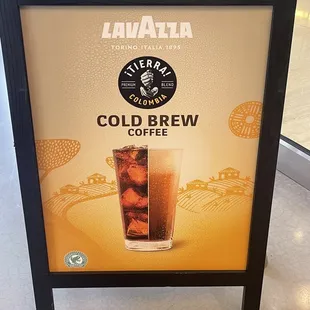 a cold brew sign