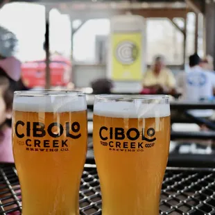 two glasses of beer