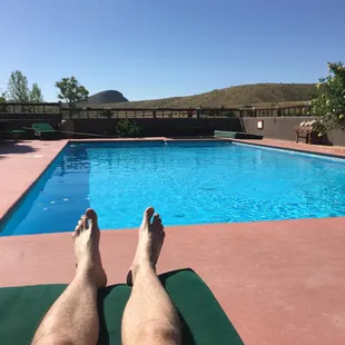 Poolside, but get dressed and head inside if you want anything as there is no service.
