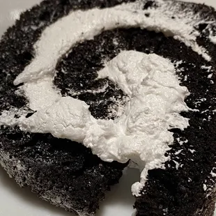 A piece of chocolate cake roll. Not sure you could go wrong with anything in their bakery case.