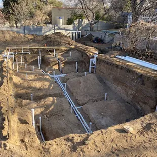 Plumbing for a Swimming pool.