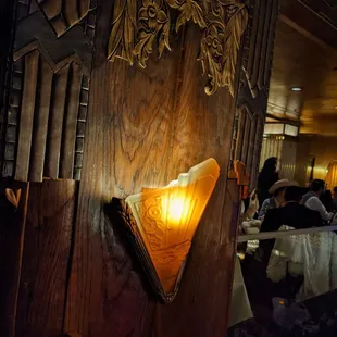 a candle lit in the corner