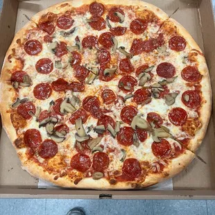 a pepperoni pizza