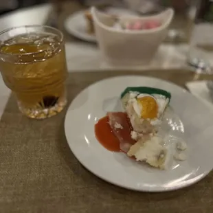 Old Fashioned with slice of Cassata cake.