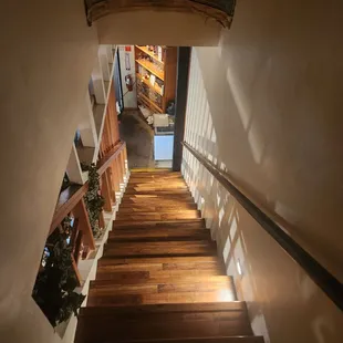 Stairs from second to first floor.