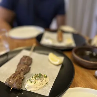 Lamb Skewe &amp; Scallop Skewer