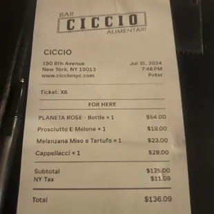 Receipts