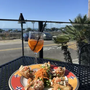 Bruschetta Capricciosa &amp; aperol spritzer