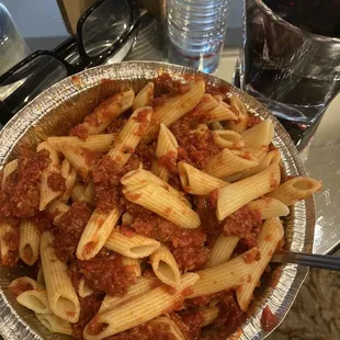 Penne with meatballs but No meatballs