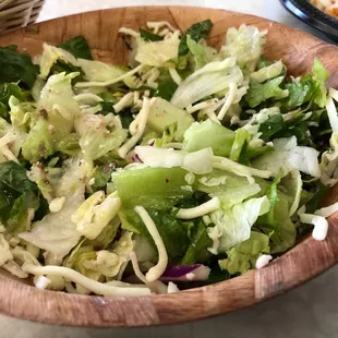 Salad without garbanzos beans and beets.