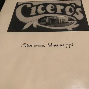 a menu for a restaurant