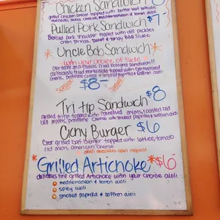 menu
