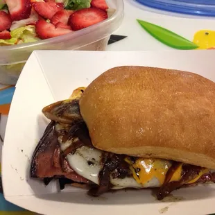 Uncle Bob. Bologna samich with sautéed onions and provolone cheese. Extremely salty!