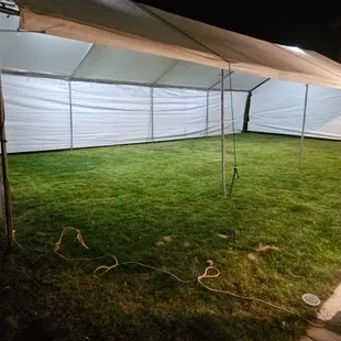 Canopy 20x40 feet long including sides with lights