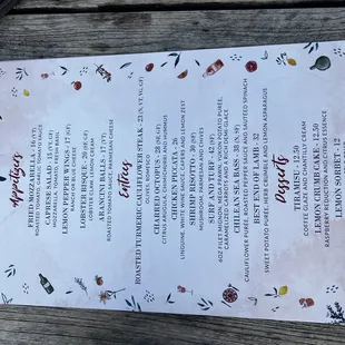 Food menu