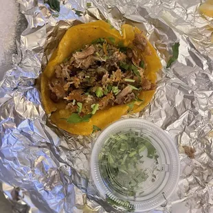 Tacos $2.50. Size for reference