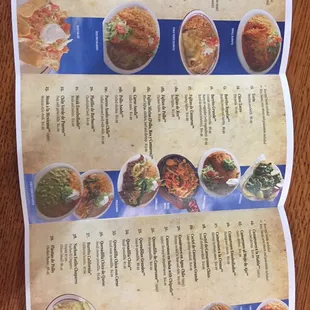 a menu for a mexican restaurant