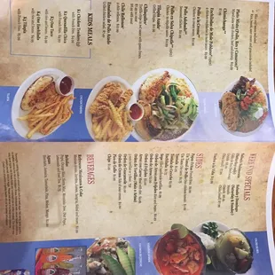 a menu for a restaurant