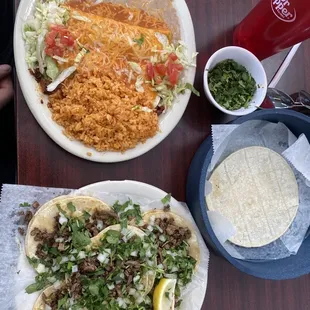 two plates of mexican food