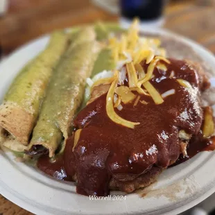 #3  Two beef taquitos  1 chili relleno