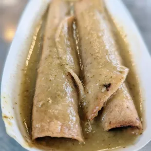 two enchillas in a dish