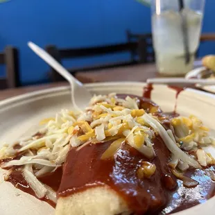 a plate of mexican food