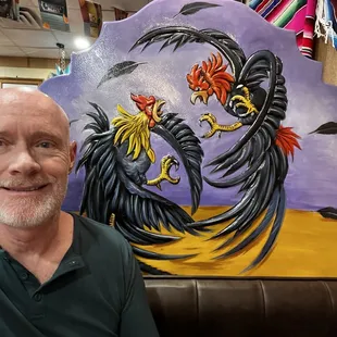 Me sitting in a booth