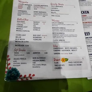 burritos and wraps, menu