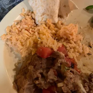 Authentic handmade tortillas, beans, and rice