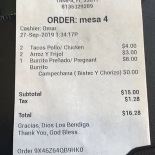 Amazing prices. My wife and I ate here for less than $20 for two.  Left stuffed and food to take home.
