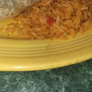 More caked on food on the rim.