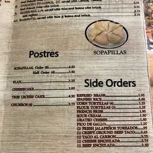 sushi and sashimi, menu