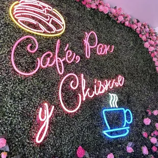 Neon display/selfie background.