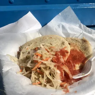 a plate of food with a fork