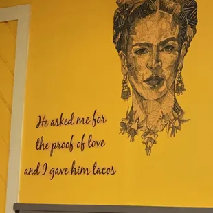 fridah on a yellow wall